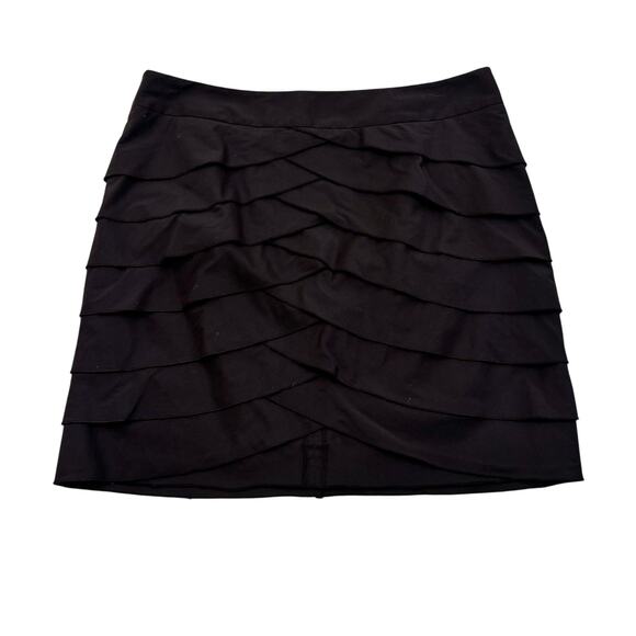 BCBGMAXAZRIA Black Tiered Layered Mini Skirt 2 - Picture 10 of 10